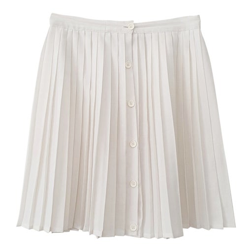 Buttoned pleated skirt