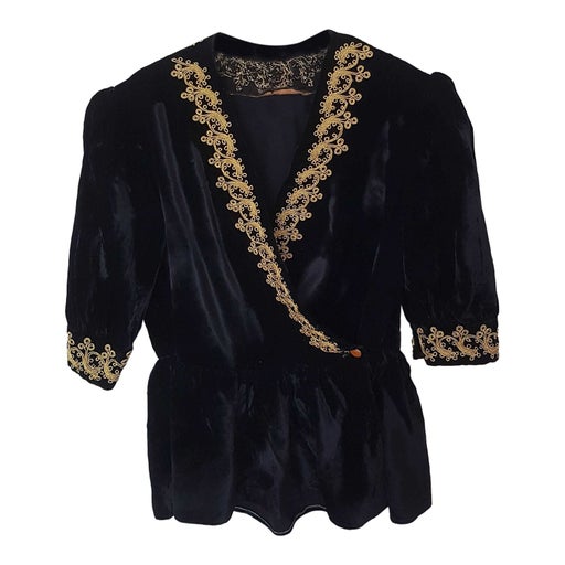 Velvet wrap-over top