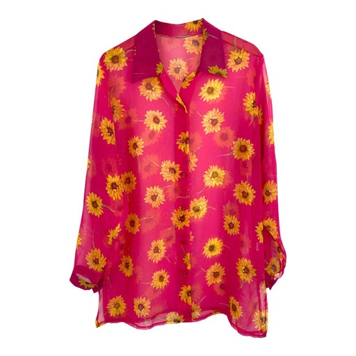See-through floral shirt