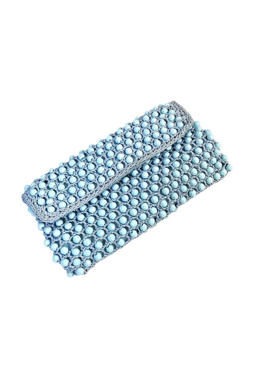 Beaded and crocheted clutch