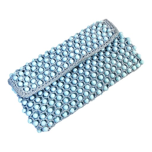 Beaded and crocheted clutch