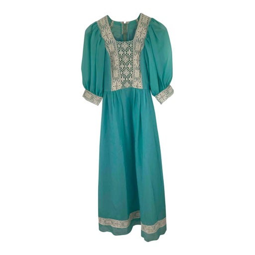 70's embroidered long dress