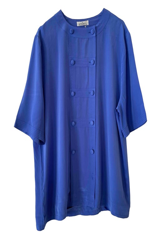 80's blue blouse