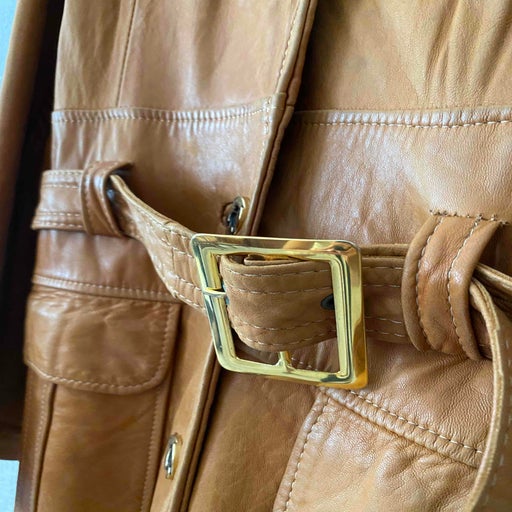 Leather trench coat