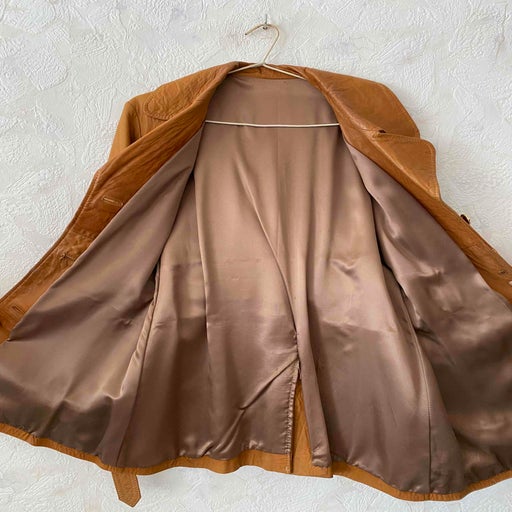 Leather trench coat