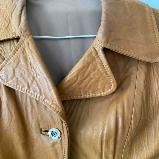 Leather trench coat