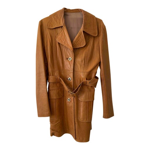 Leather trench coat