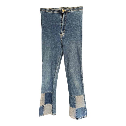 Patchwork flared jeans