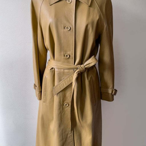 Leather trench coat