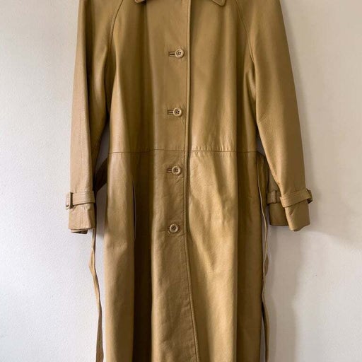 Leather trench coat