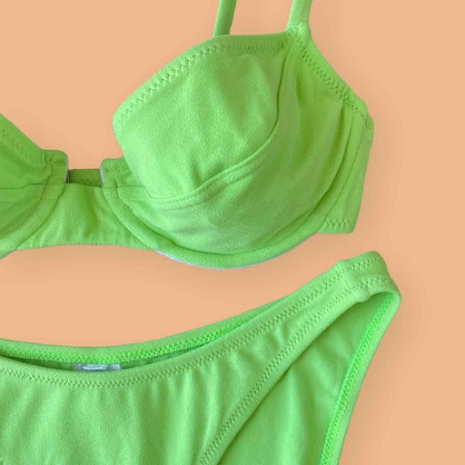 Neon green swimsuit