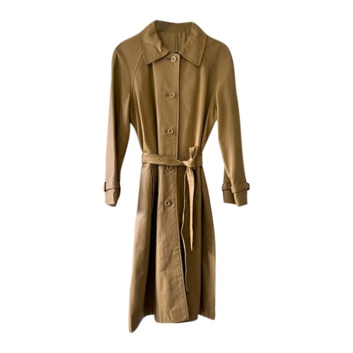 Leather trench coat
