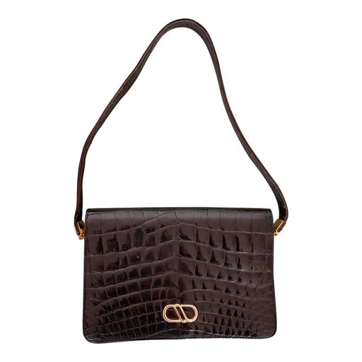Exotic leather baguette bag