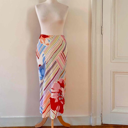 Long silk skirt