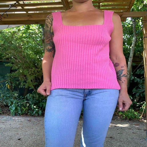 Top rose en maille