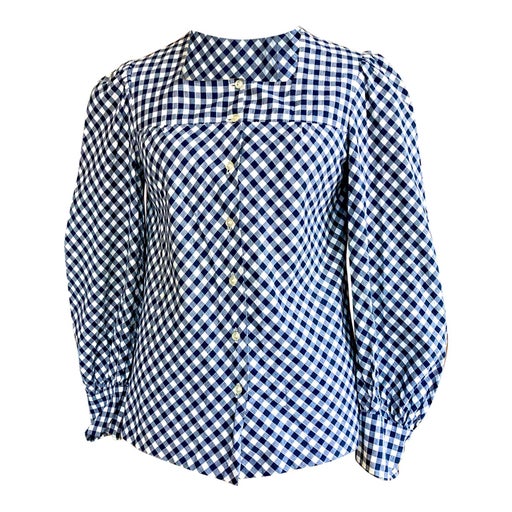 60's gingham blouse