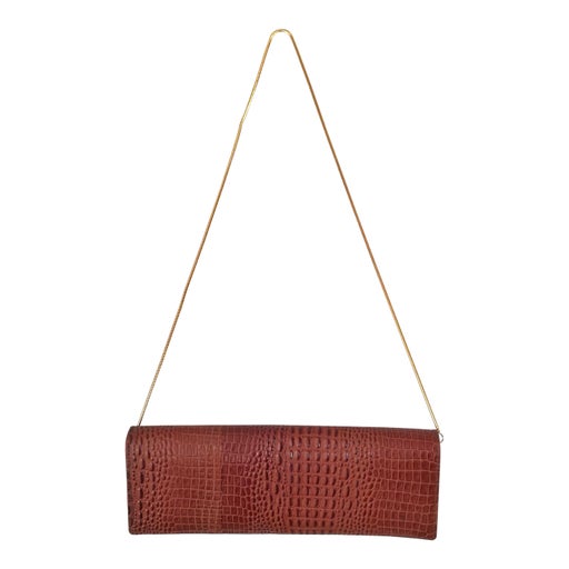 Exotic leather baguette bag