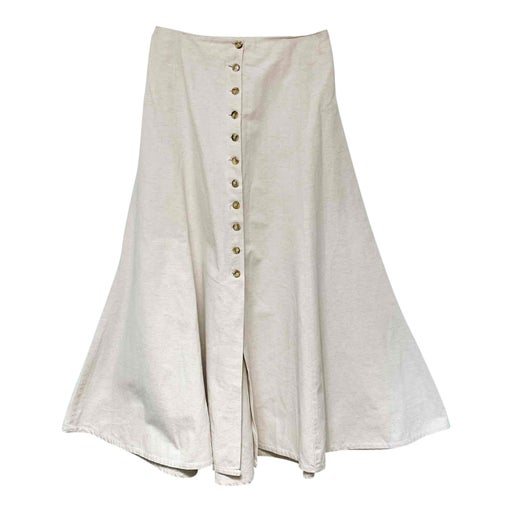 Ecru buttoned skirt