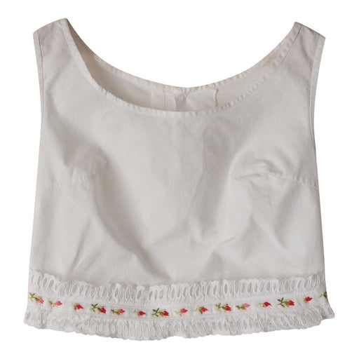 Embroidered cotton crop top