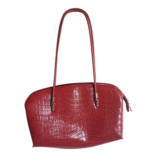 Faux leather baguette bag