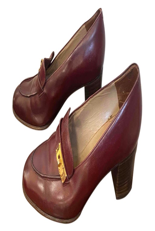 Hermès heeled loafers