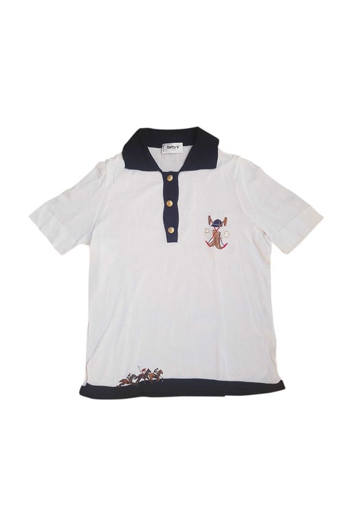 Embroidered knit polo shirt