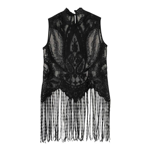 Fringed lace top