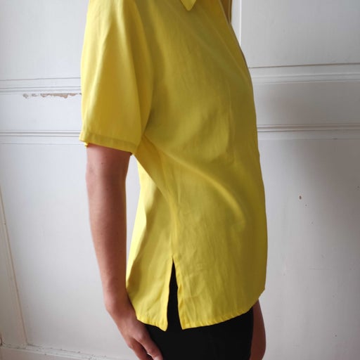 Yellow cotton polo shirt