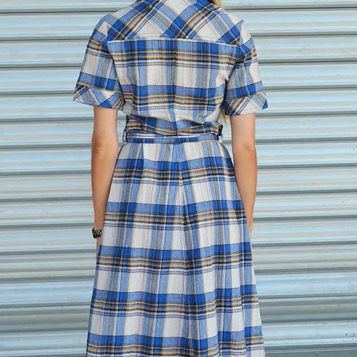 Checked buttoned dress