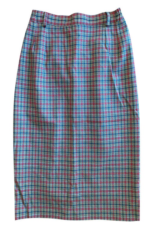Checked pencil skirt