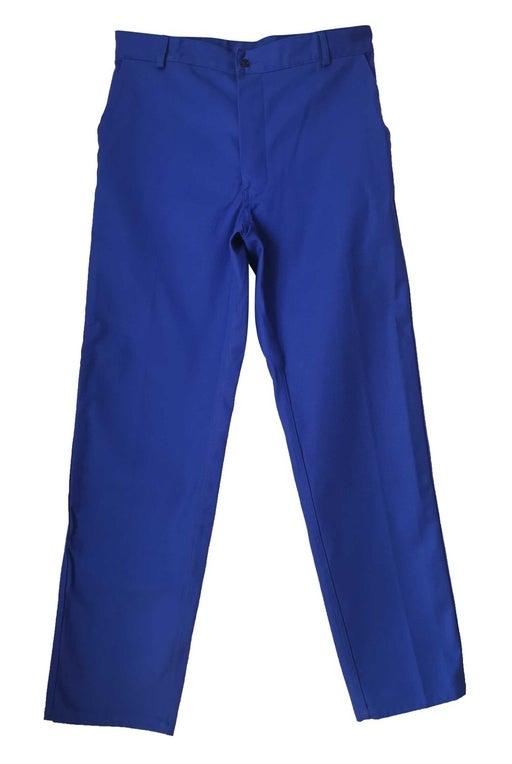 Blue work trousers