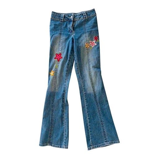 Embroidered flared jeans