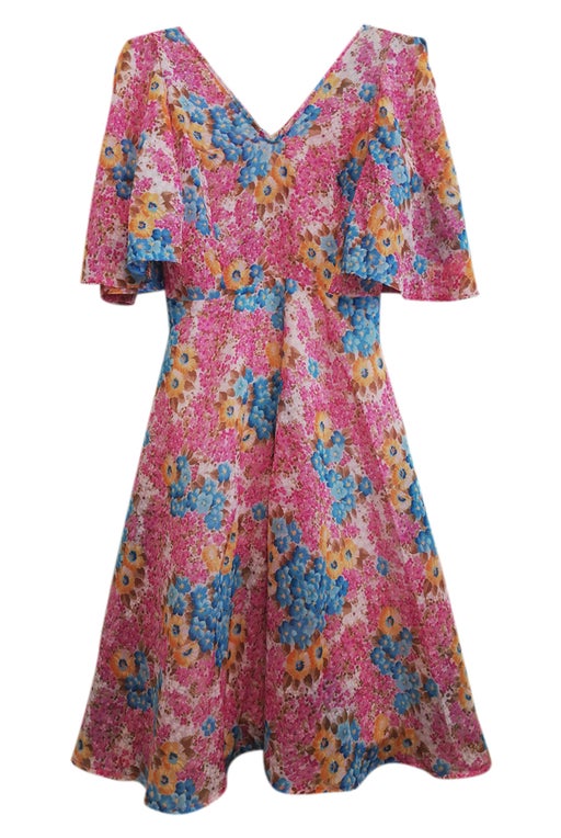 80's floral dress