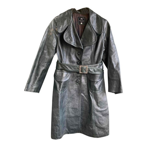Leather trench coat