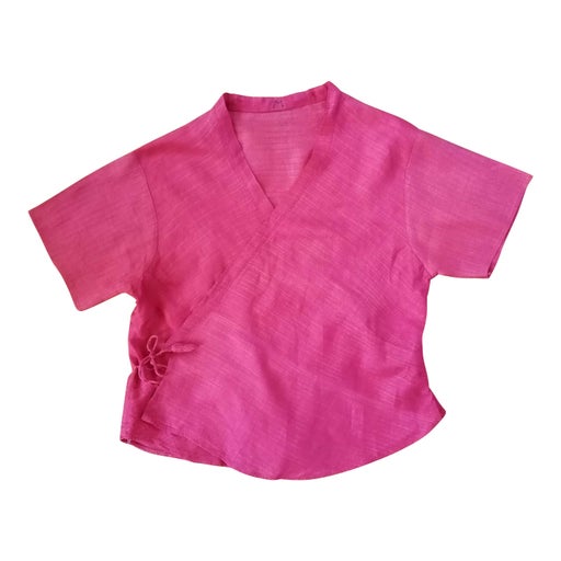 Pink wrap-over top