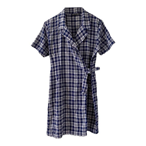 Robe portefeuille à carreaux