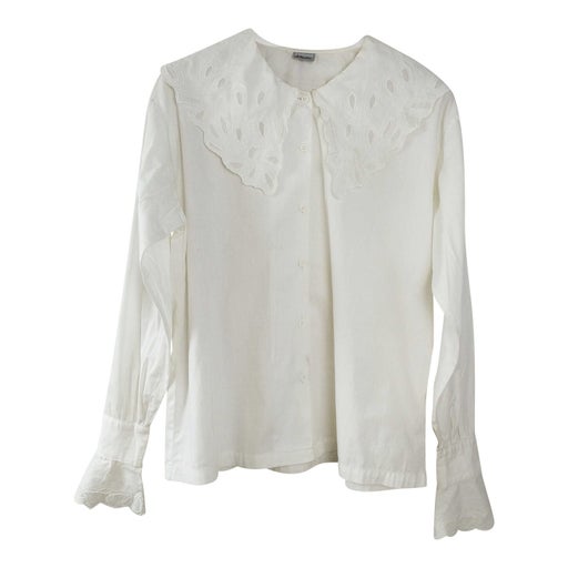 Shirt with large embroidered collar