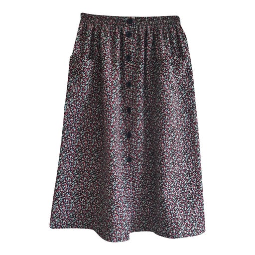 Floral buttoned skirt