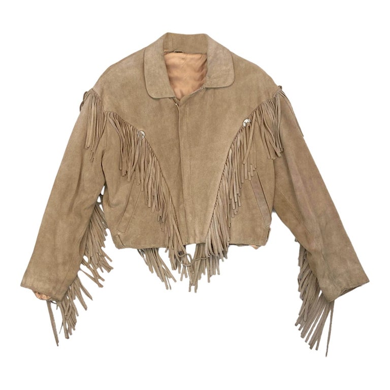 Veste en daim à franges