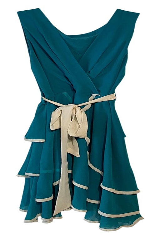 Silk dress with ruffles
