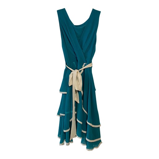 Silk dress with ruffles