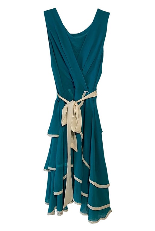 Silk dress with ruffles