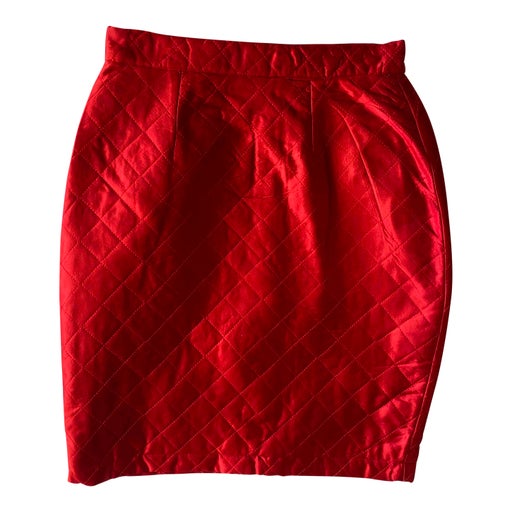 Red quilted skirt