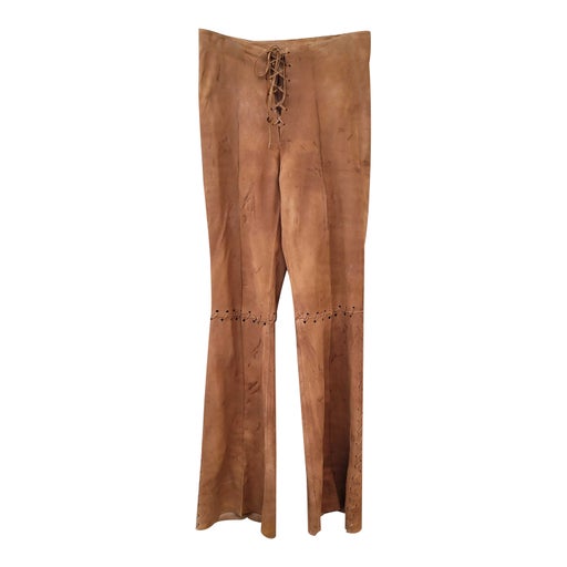 Suede flare pants