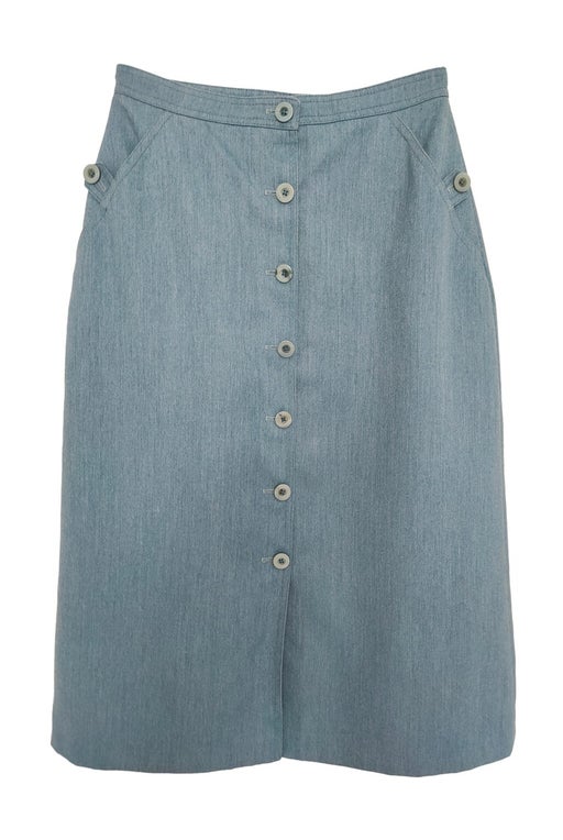 Buttoned denim skirt