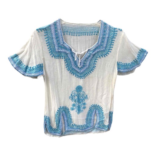 Embroidered cotton blouse