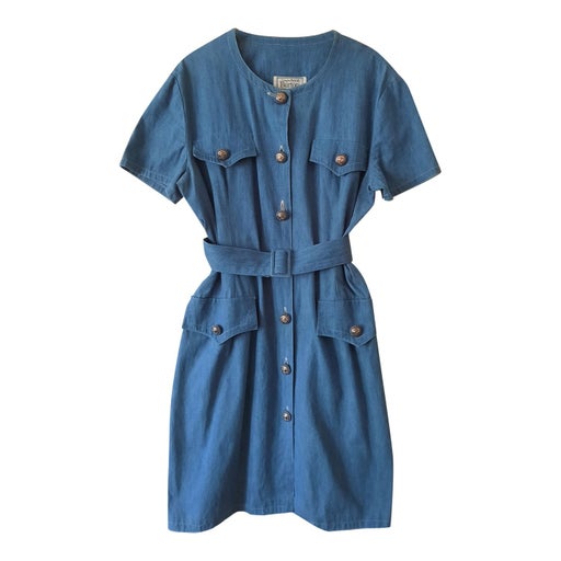 Buttoned denim dress