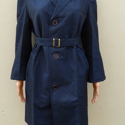 70's blue trench coat