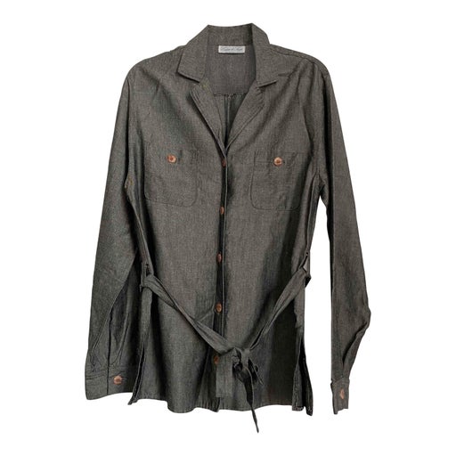 Gray belted shirt