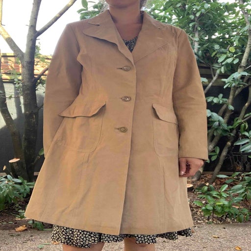 Suede trench coat